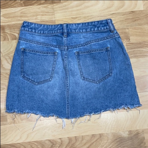 PACSUN TWO TONE CUT OFF DENIM SKIRT - Picture 6 of 8